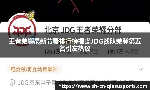 王者荣耀最新节奏排行榜揭晓JDG战队荣登第五名引发热议